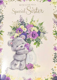 Sister Birthday - Large Cute Purple Flowers