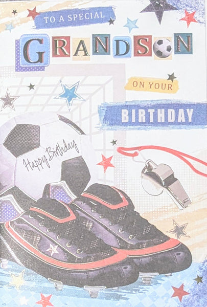 Grandson Birthday - Football & Boots