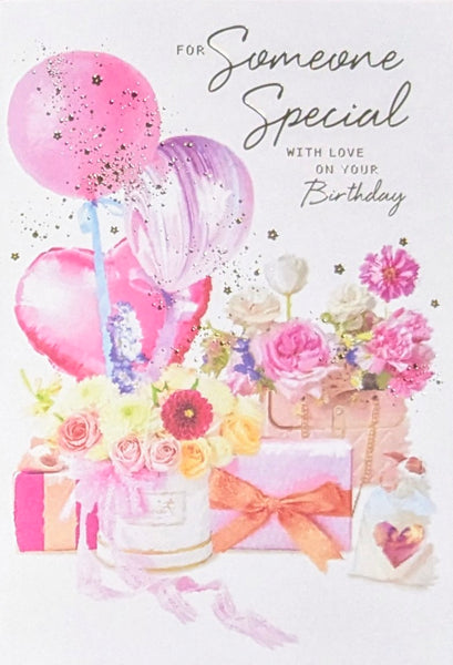 Someone Special Birthday - Traditional Flowers & Balloons