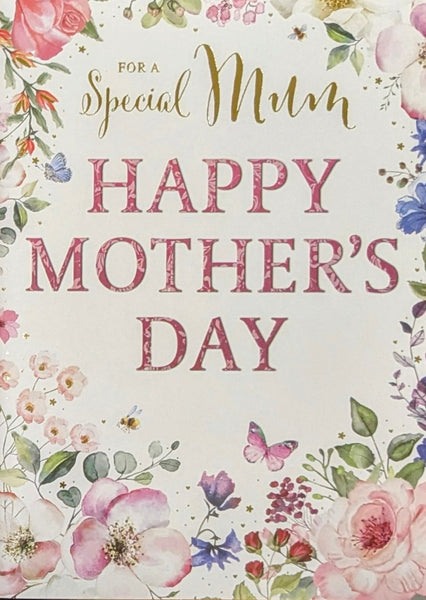 Mother’s Day Mum - Large Traditional Flowers & Butterflies