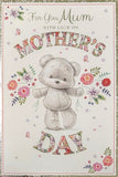 Mother’s Day Mum - Cute Grey Bear & Flowers