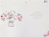 Mother’s Day Mum - Cute Grey Bear & Flowers