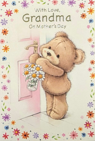 Mother’s Day Grandma- Cute Bear With Daisies