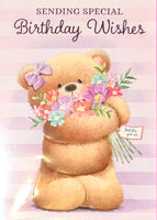 Open Female Birthday - Cute Bear Lilac