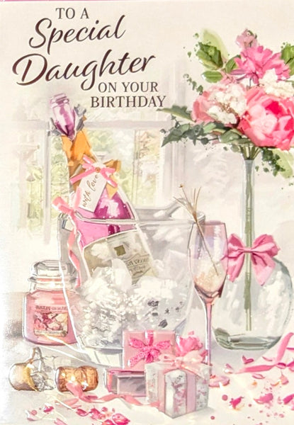 Daughter Birthday - Traditional Pink Bottle & Gifts