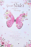 Sister Birthday - Traditional Pink Butterfly