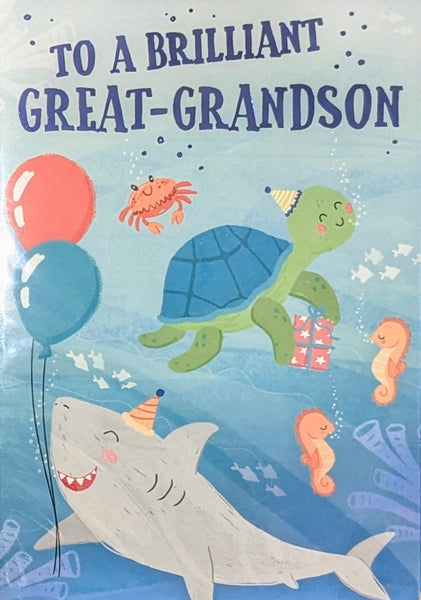 Great Grandson Birthday - Sea Animals Brilliant