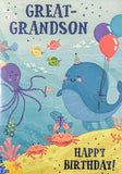 Great Grandson Birthday - Sea Animals Happy