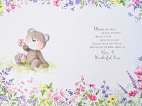 Sister In Law Birthday - Cute Bear With Flowers