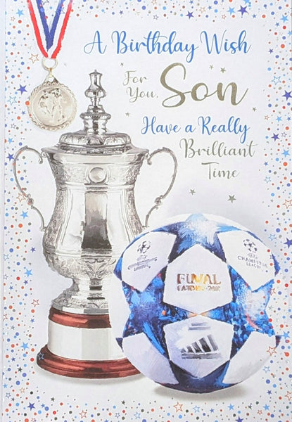 Son Birthday - Football & Trophy