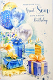 Son Birthday - Blue Gift Boxes & Balloons