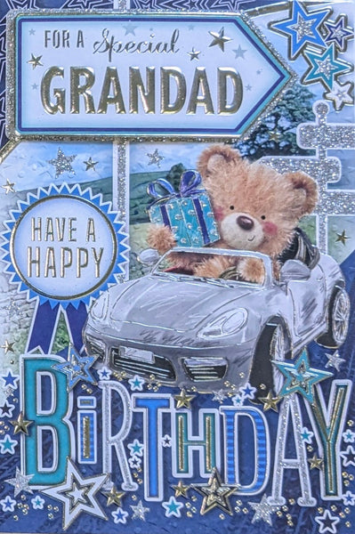 Grandad Birthday - Cute Silver Car