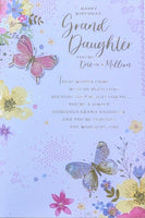 Granddaughter Birthday - Traditional Butterfly Words