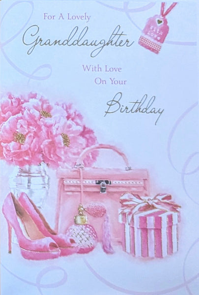 Granddaughter Birthday - Pink Handbag Words