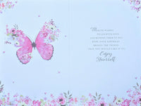 Granddaughter Birthday - Traditional Pink Butterfly