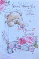 Granddaughter Birthday - Cute Bear In Gift Bag