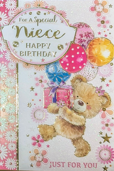 Niece Birthday - Cute Gift Boxes & Balloons