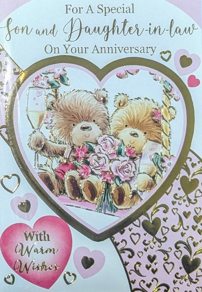 Son & Daughter In Law Anniversary - Cute Heart