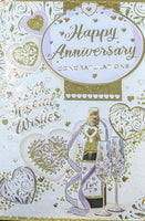 Your Anniversary - Traditional Gold Champagne & Hearts