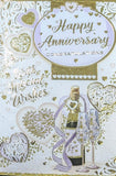 Your Anniversary - Traditional Gold Champagne & Hearts