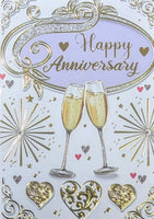 Your Anniversary - Traditional Champagne Glasses Lilac