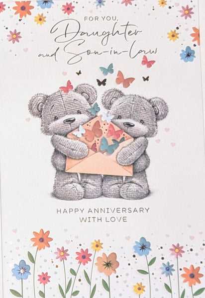 Daughter & Son In Law Anniversary - Cute Grey Bears