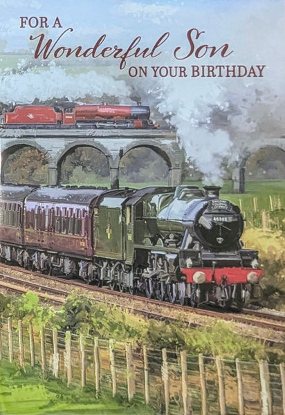 Son Birthday - Traditional Train & Bridge