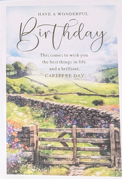 Open Male Birthday - Traditional Countryside Scene