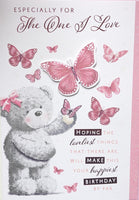 One I Love Birthday -Large Cute Pink Butterflies