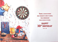 Grandson 30 Birthday - Darts & Beer
