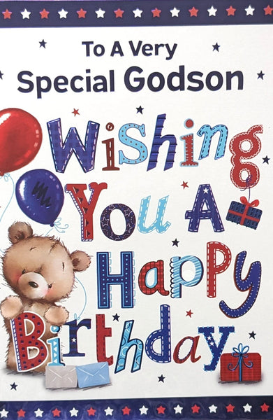Godson Birthday - Cute Boxes & Balloons Wishing