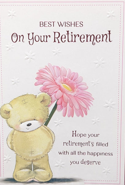 Retirement - Cute Pink Flower Best Wishes