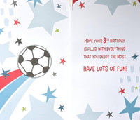 8 Boy Birthday - Platinum Slim Football