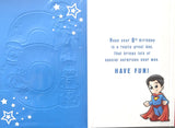 6 Boy Birthday - Superheroes Blue Card