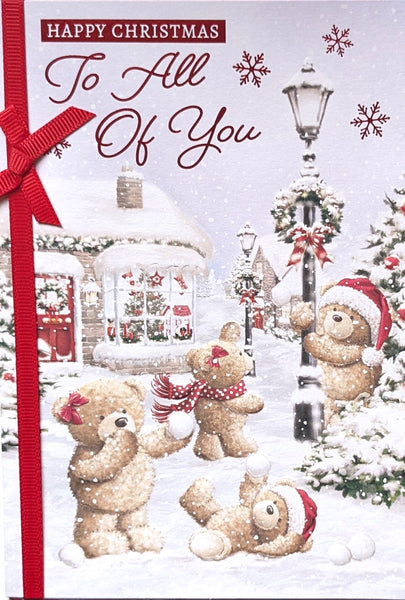 To All Of You Christmas - Cute Bears Playing In Snow