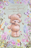 Someone Special Birthday - Cute Bear And Flowers
