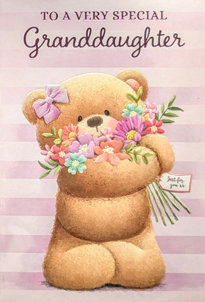 Granddaughter Birthday - Cute Bear Lilac