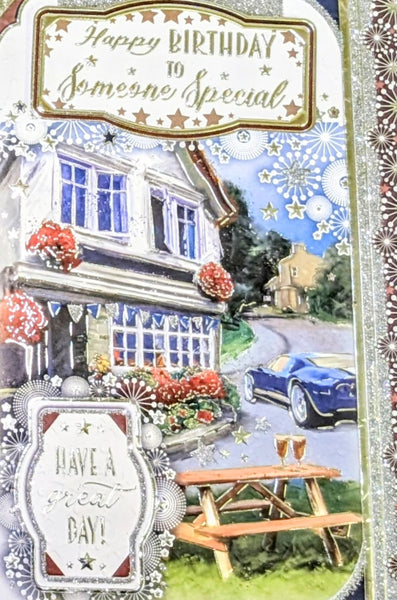 Someone Special Birthday - Traditional Blue Car Scene
