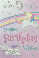 5 Girl Birthday - Unicorn Wishes