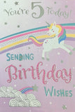 5 Girl Birthday - Unicorn Wishes