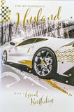Husband Birthday - Traditional White Sports Car