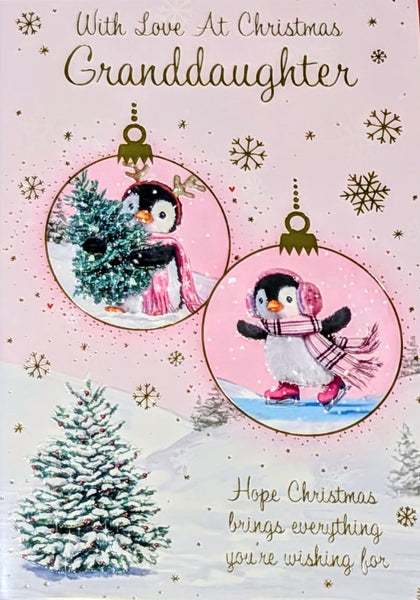Granddaughter Christmas - Cute Penguin With Love