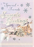 Friends Christmas - Traditional Snowy Scene Greetings