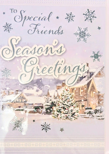 Friends Christmas - Traditional Snowy Scene Greetings