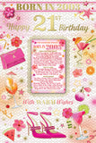 21 Female Year Card - Born In 2003 Keepsake