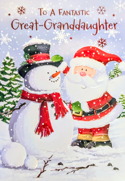 Great Granddaughter Christmas - Santa & Snowman