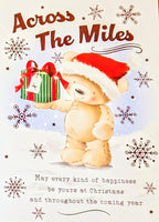 Across The Miles Christmas - Cute Bear With Green Gift