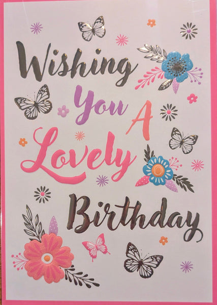 Open Female Birthday - Traditional Butterflies Lovely