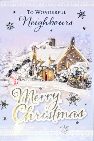 Neighbours Christmas - Traditional Snowy Scene Merry