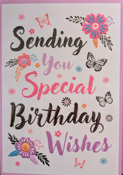 Open Female Birthday - Traditional Butterflies Birthday Wishes